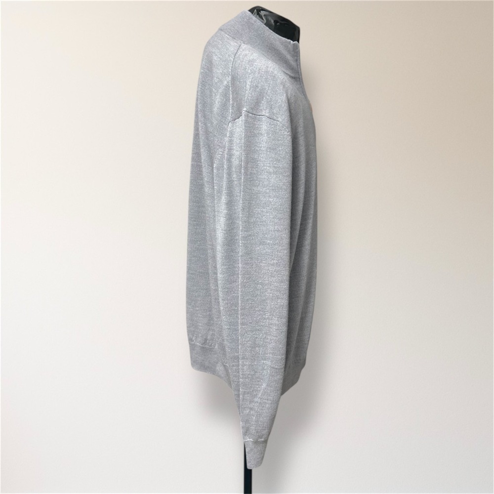 New Collars & Co Men's 3XL Gray Australian Merino Wool 1/4 Zip Pullover Sweater - Picture 3 of 10
